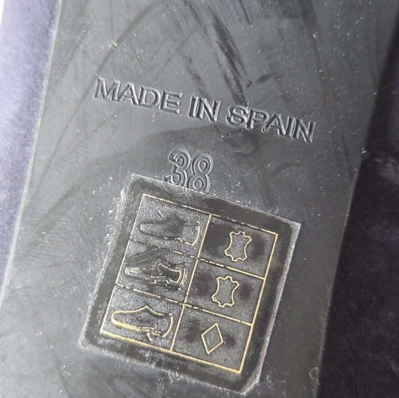 LK Bennett London Suede Pumps Sz 38 Blue Women Block Heel Comfort - Picture 8 of 13